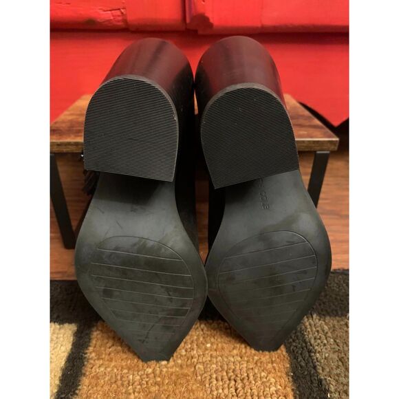 NWOT Kenneth Cole Size 5 West Side Fringe Bootie RB Studs Suede Leather Fringe - Picture 5 of 5